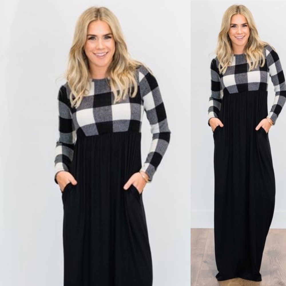 Plaid Tartan Buffalo Checker Maxi Dress